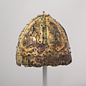 Helmet (<i>Spangenhelm</i>), Iron, copper alloy, gold, Byzantine